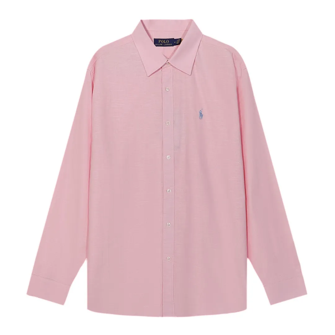 🅿️218 L06# The highest quality in the market, you can scan the code, it will not be sold off the shelves for a long time, import and export version Lauren Ralph Lauren customized 1:1 linen cotton shirt (in stock👀) Size: XS S M L Color: White Pink Yellow Khaki Navy Blue